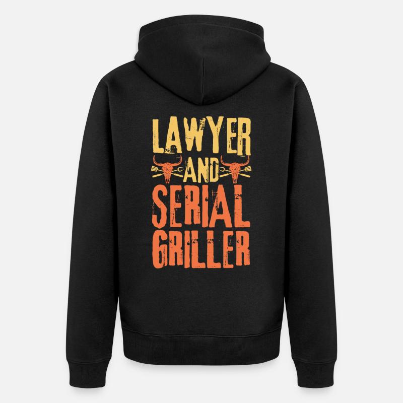 Avocat et Serial Griller - Veste à capuche bio Premium Unisexe - noir