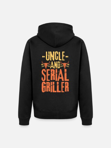 Uncle and Serial Griller - Unisex Premium Organic Zip Hoodie - black