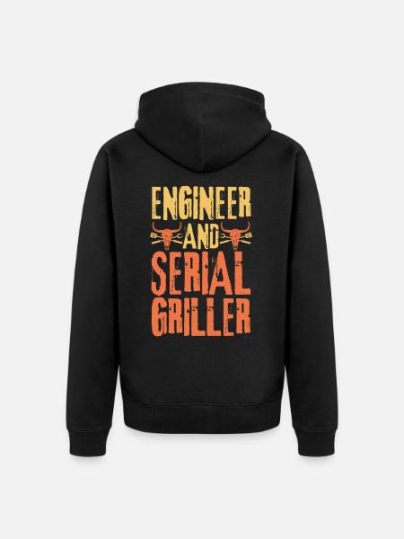 Engineer and Serial Griller - Unisex Premium Organic Zip Hoodie - black