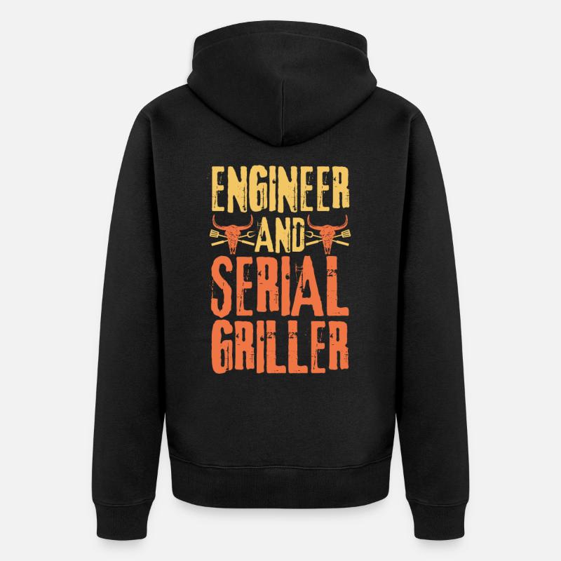 Ingénieur et Serial Griller - Veste à capuche bio Premium Unisexe - noir