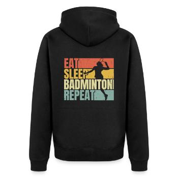 Manger dormir Badminton répéter - Veste à capuche bio Premium Unisexe - noir - Dos - Nico (187cm)