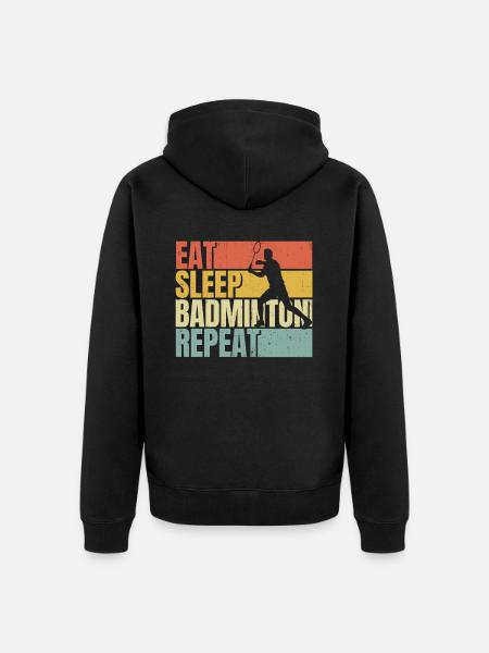 Manger dormir Badminton répéter - Veste à capuche bio Premium Unisexe - noir