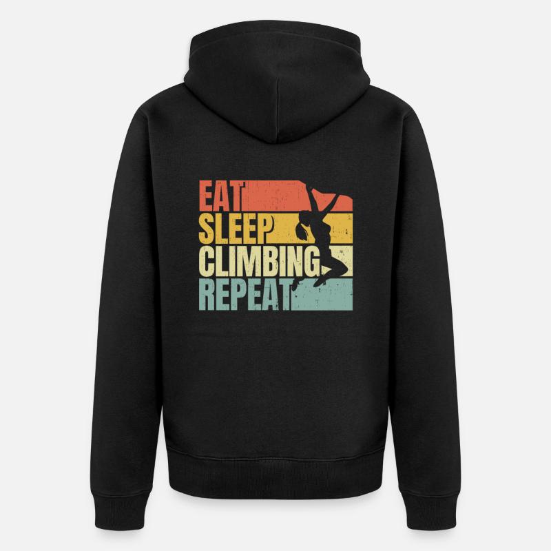 Manger dormir Escalade répéter - Veste à capuche bio Premium Unisexe - noir