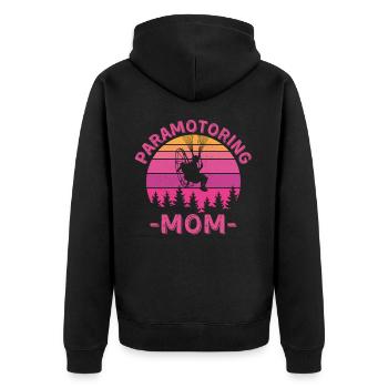Paramotoring Mom - Unisex Premium Organic Zip Hoodie - black - Back - Nico (187cm)