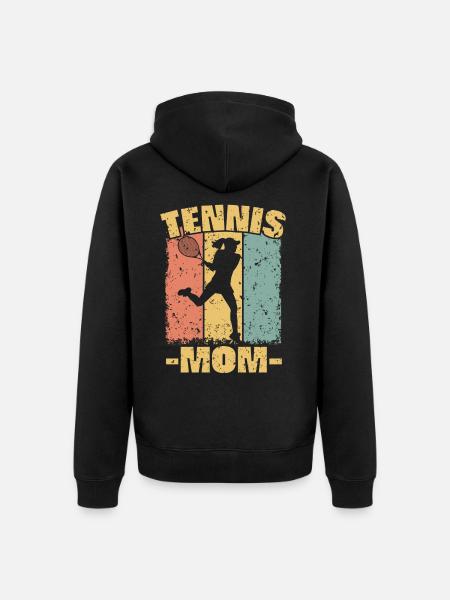 Tennis-Mutter - Unisex Premium Bio Zip Hoodie - Schwarz