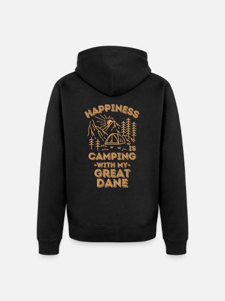 Camping with great-dane - Unisex Premium Organic Zip Hoodie - black