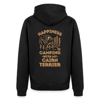 Camping avec cairn-terrier - Veste à capuche bio Premium Unisexe - noir - Dos - Nico (187cm)