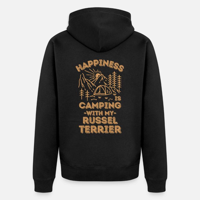 Camping avec russel-terrier - Veste à capuche bio Premium Unisexe - noir