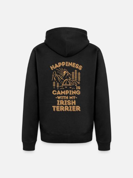 Camping with irish-terrier - Unisex Premium Organic Zip Hoodie - black