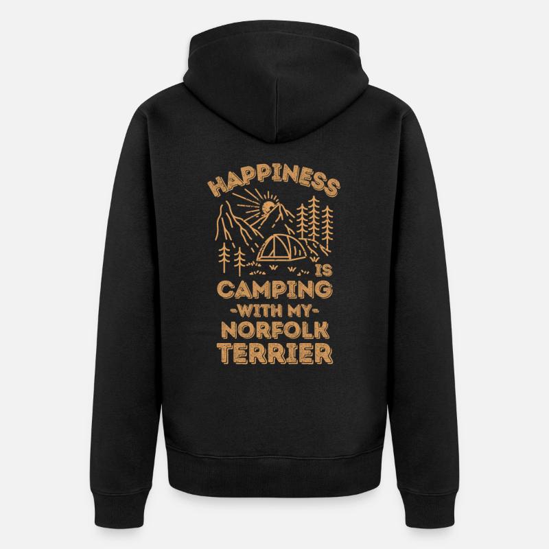 Camping avec norfolk-terrier - Veste à capuche bio Premium Unisexe - noir