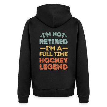 Retraité et légende du hockey - Veste à capuche bio Premium Unisexe - noir - Dos - Nico (187cm)