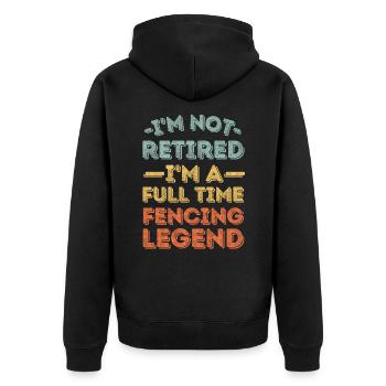 Retraité et légende de l’escrime - Veste à capuche bio Premium Unisexe - noir - Dos - Nico (187cm)