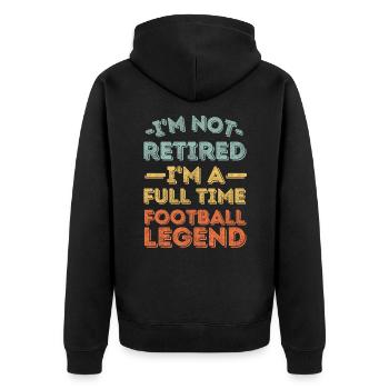 Retraité et légende du football - Veste à capuche bio Premium Unisexe - noir - Dos - Nico (187cm)