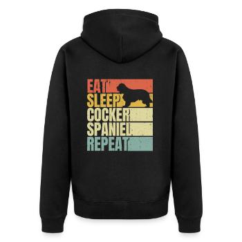 Eat sleep Cocker-spaniel repeat - Unisex Premium Organic Zip Hoodie - black - Back - Nico (187cm)