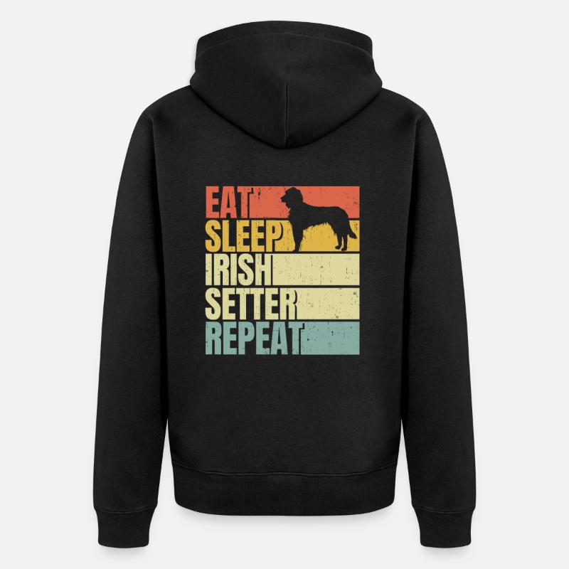Manger dormir irlandais-setter répéter - Veste à capuche bio Premium Unisexe - noir