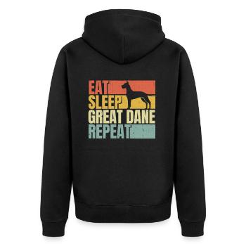 Manger dormir Répétition de Grand-danois - Veste à capuche bio Premium Unisexe - noir - Dos - Nico (187cm)