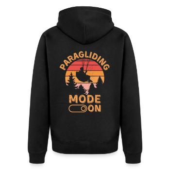 Paragliding mode on - Unisex Premium Organic Zip Hoodie - black - Back - Nico (187cm)