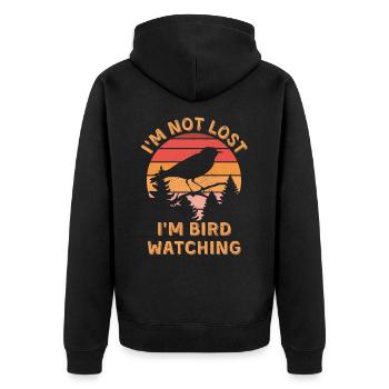 Bird watching for ornithologist - Unisex Premium Organic Zip Hoodie - black - Back - Nico (187cm)