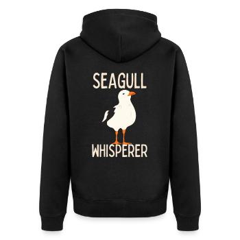 Mouette drôle Citation de Seagull - Veste à capuche bio Premium Unisexe - noir - Dos - Nico (187cm)