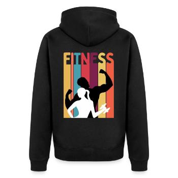 Amateur de fitness - Veste à capuche bio Premium Unisexe - noir - Dos - Nico (187cm)