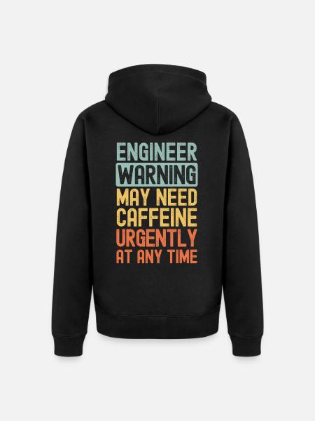 Engineer need coffee urgently - Unisex Premium Organic Zip Hoodie - black