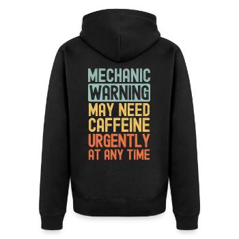 Mechanic need coffee urgently - Unisex Premium Organic Zip Hoodie - black - Back - Nico (187cm)
