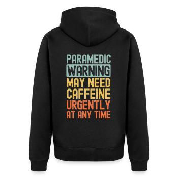 Paramedic need coffee urgently - Unisex Premium Organic Zip Hoodie - black - Back - Nico (187cm)
