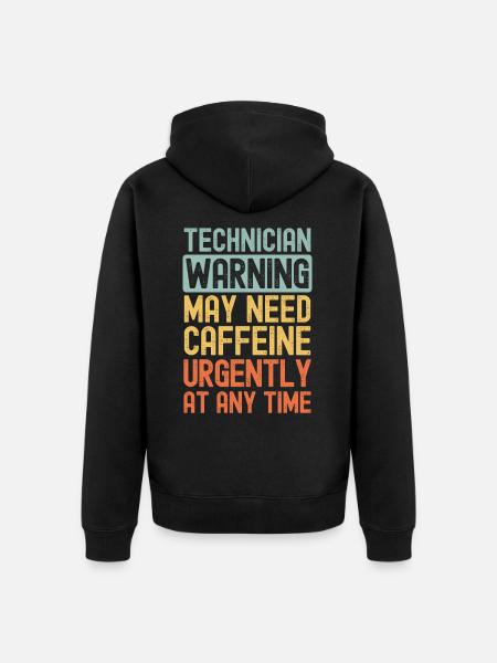 Technician need coffee urgently - Unisex Premium Organic Zip Hoodie - black