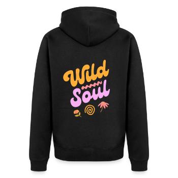 Wild Soul - Wilde Seele - Unisex Premium Organic Zip Hoodie - black - Back - Nico (187cm)