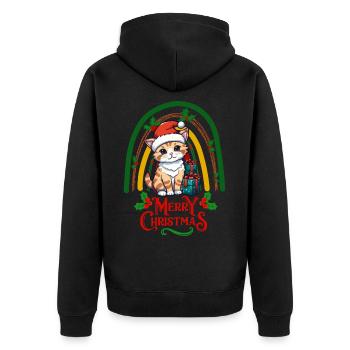Chat Noël - Veste à capuche bio Premium Unisexe - noir - Dos - Nico (187cm)