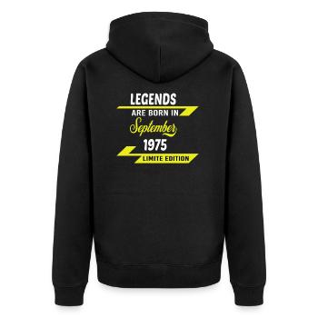 LEGENDS ARE BORN IN 1975 BIRTHDAY GIFT - Unisex Premium Organic Zip Hoodie - black - Back - Nico (187cm)