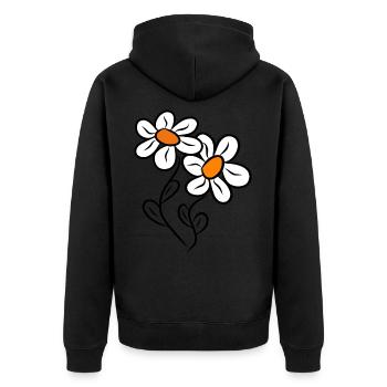 Daisy Daisies Flower Blossom Floral Floral - Unisex Premium Organic Zip Hoodie - black - Back - Nico (187cm)