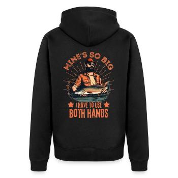 Drôle de pêcheur disant pêche pêche fête des pères - Veste à capuche bio Premium Unisexe - noir - Dos - Nico (187cm)