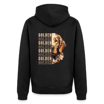 Golden Retriever Lovers Geometry Art - Unisex Premium Organic Zip Hoodie - black - Back - Nico (187cm)