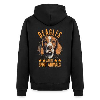 Beagle Lover Géométrie Beagle Art - Veste à capuche bio Premium Unisexe - noir - Dos - Nico (187cm)