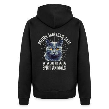 British Shorthair Cat Lover Geometry - Veste à capuche bio Premium Unisexe - noir - Dos - Nico (187cm)