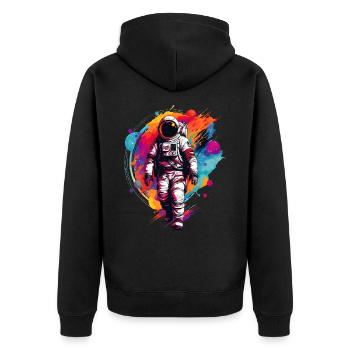 Astronaute coloré - Veste à capuche bio Premium Unisexe - noir - Dos - Nico (187cm)