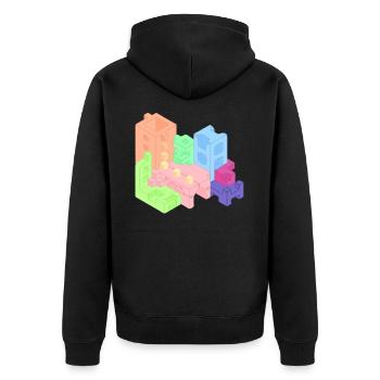 Ville moderne - l’avenir de cette façon - Veste à capuche bio Premium Unisexe - noir - Dos - Nico (187cm)