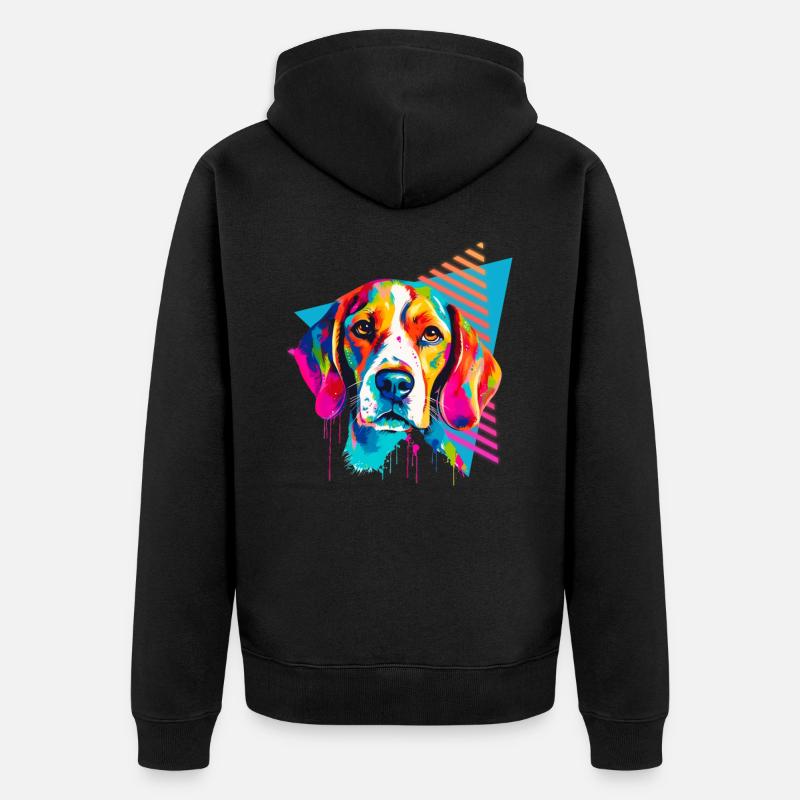 Beagle Style des années 80 - Veste à capuche bio Premium Unisexe - noir
