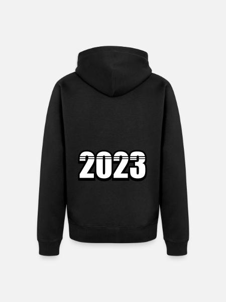 2023 Linie - Unisex Premium Bio Zip Hoodie - Schwarz