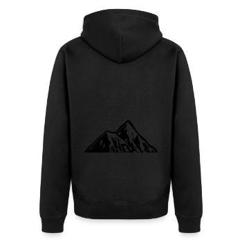 Berg Silhouette Symbol Mountains - Unisex Premium Bio Zip Hoodie - Schwarz - Hinten - Nico (187cm)