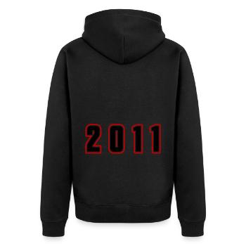 Numéro de l’année 2011 - Veste à capuche bio Premium Unisexe - noir - Dos - Nico (187cm)
