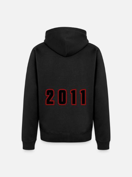 2011 Year Number - Unisex Premium Organic Zip Hoodie - black
