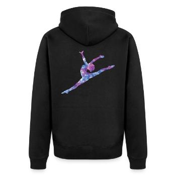 do gymnastics - Unisex Premium Organic Zip Hoodie - black - Back - Nico (187cm)