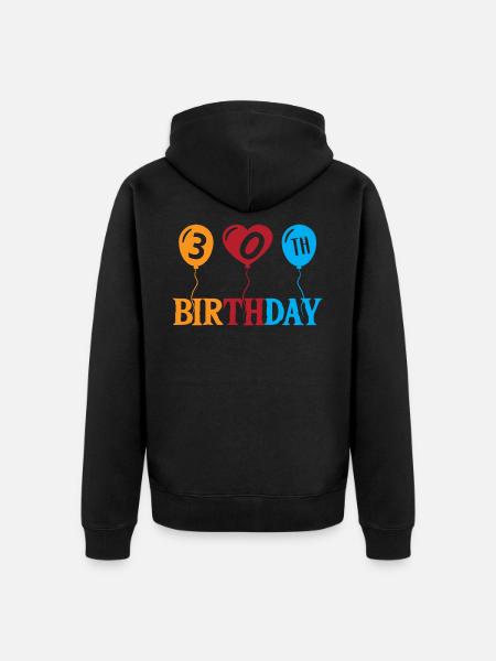 30th birthday - Unisex Premium Organic Zip Hoodie - black