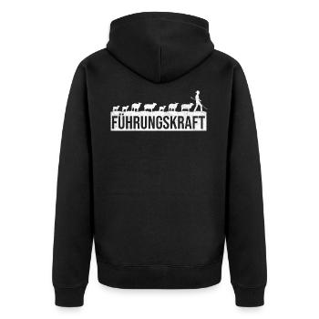 Schäferei Schafe Führungskraft Schafhirte Geschenk - Unisex Premium Bio Zip Hoodie - Schwarz - Hinten - Nico (187cm)