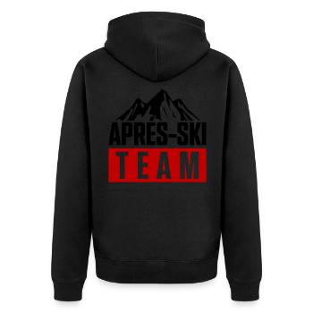 apres ski team - Unisex Premium Organic Zip Hoodie - black - Back - Nico (187cm)