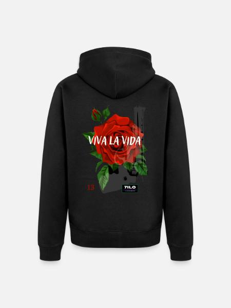 Rose 13 - Unisex Premium Bio Zip Hoodie - Schwarz