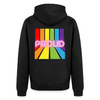 proud pride lgbt lgbtqi - Veste à capuche bio Premium Unisexe - noir - Dos - Nico (187cm)