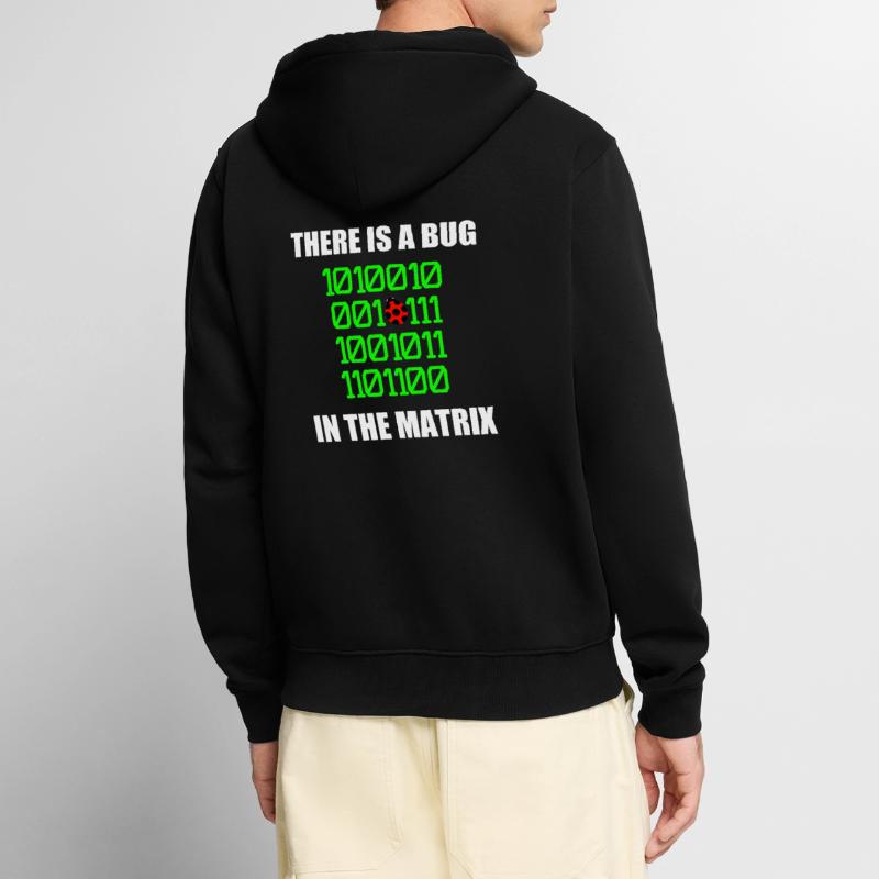There is a bug in matrix ladybug pun, binary Unisex Premium Organic Zip Hoodie